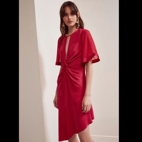 NWT Keepsake Knotted Midi Dress in Raspberry - Picture 5 of 9